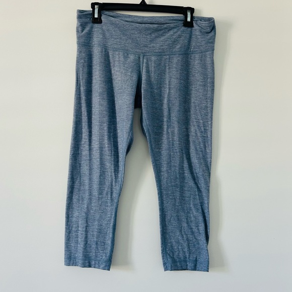 Lululemon Wunder Under Mid Rise 21in Cropped Leggings Blue - Picture 1 of 8
